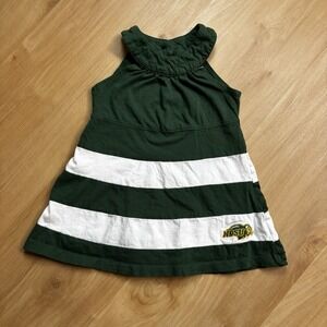 NDSU Girl Toddler Dress 3T Green Sleeveless Stripe North Dakota